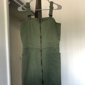 Tinseltown Green Overall Dress (size M)